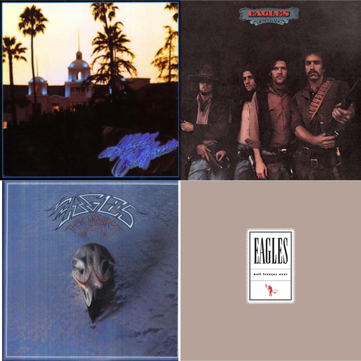 Eagles - Hotel California & Desperado & Their Greatest Hits 1971-1975 & Hell Freezes Over (2LP/Remastered)