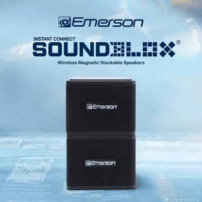Emerson 1-Pair Instant Connect Sound Blox Wireless Magnetic Stackable Speakers