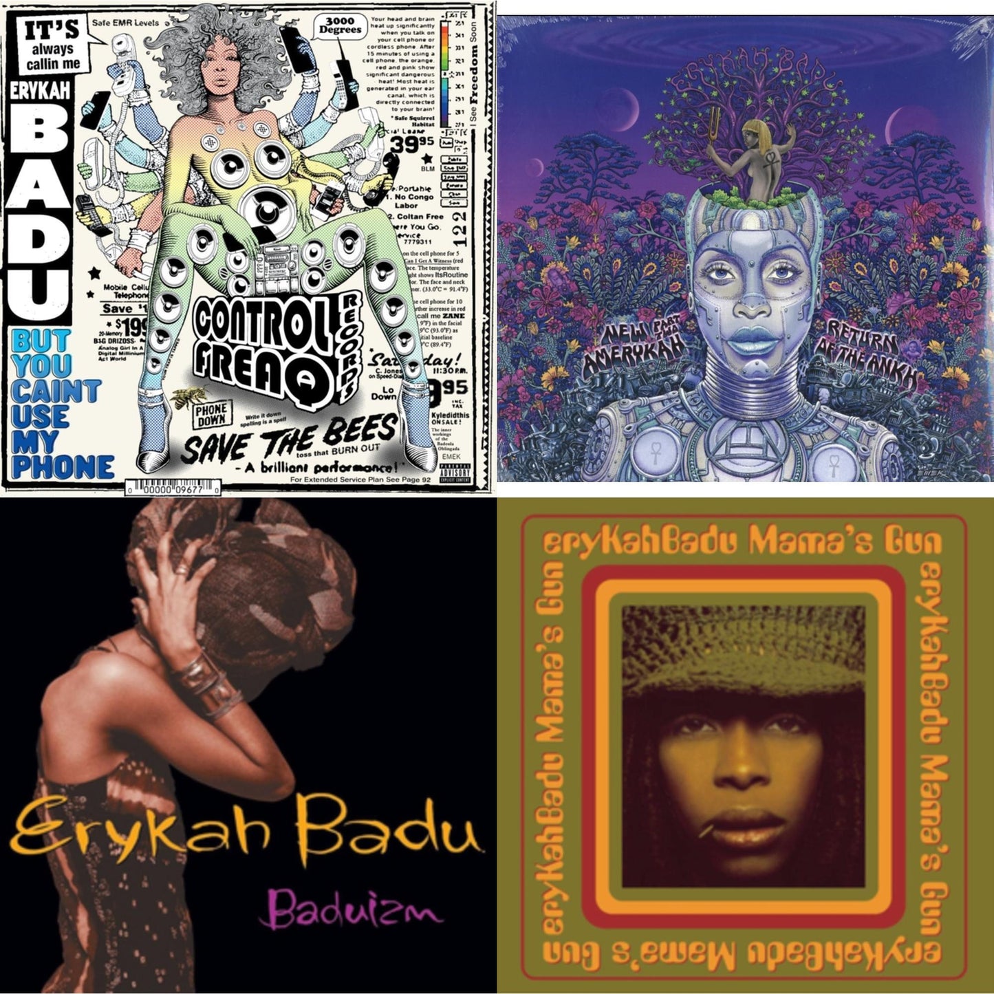 Erykah Badu - But You Caint Use My Phone (Purple LP Vinyl) & New Amerykah Part 2: Return Of Ankh & Baduizm & Mama's Gun