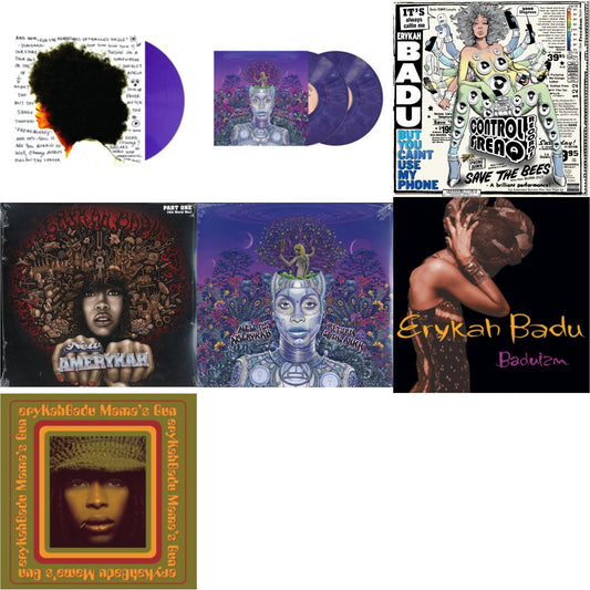 Erykah Badu - Worldwide Underground (Purple LP Vinyl) & New Amerykah Part Two (Return Of The Ankh) (Violet Vinyl/2LP) & But You Caint Use My Phone (Purple LP Vinyl) & New Amerykah Part 1: 4Th World War & New Amerykah Part 2: Return Of Ankh & Baduizm