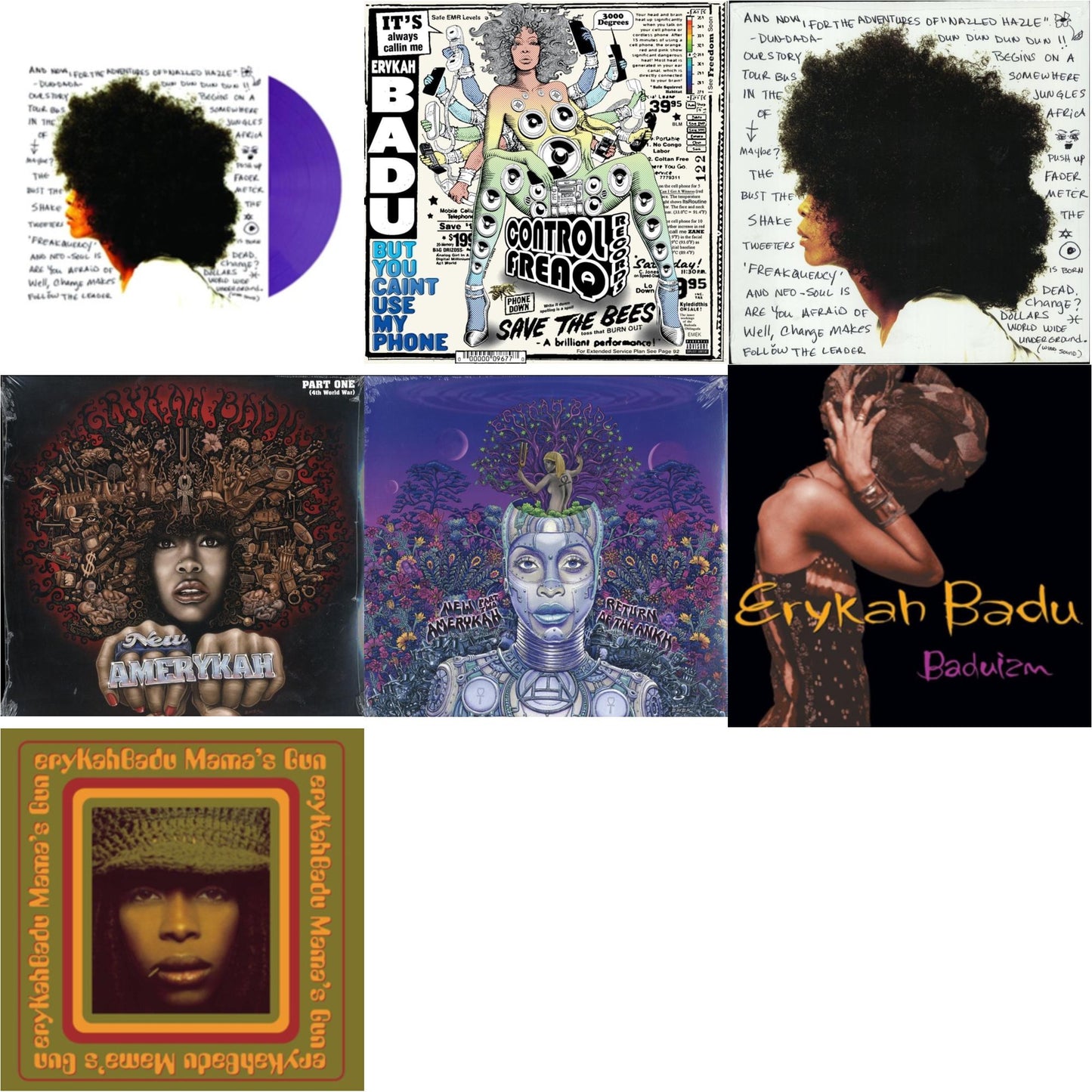 Erykah Badu - Worldwide Underground (Purple LP Vinyl) & But You Caint Use My Phone (Purple LP Vinyl) & Worldwide Underground & New Amerykah Part 1: 4Th World War & New Amerykah Part 2: Return Of Ankh & Baduizm & Mama's Gun