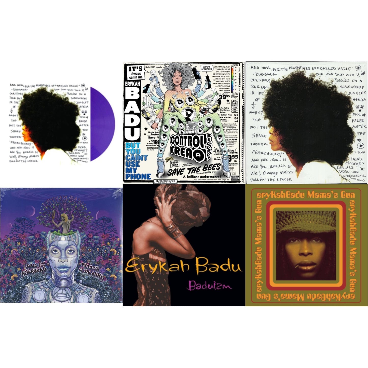 Erykah Badu - Worldwide Underground (Purple LP Vinyl) & But You Caint Use My Phone (Purple LP Vinyl) & Worldwide Underground & New Amerykah Part 2: Return Of Ankh & Baduizm & Mama's Gun