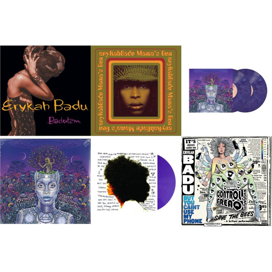 Erykah Badu - Worldwide Underground (Purple LP Vinyl) & New Amerykah Part Two (Return Of The Ankh) (Violet Vinyl/2LP) & But You Caint Use My Phone (Purple LP Vinyl) & New Amerykah Part 2: Return Of Ankh & Baduizm & Mama's Gun