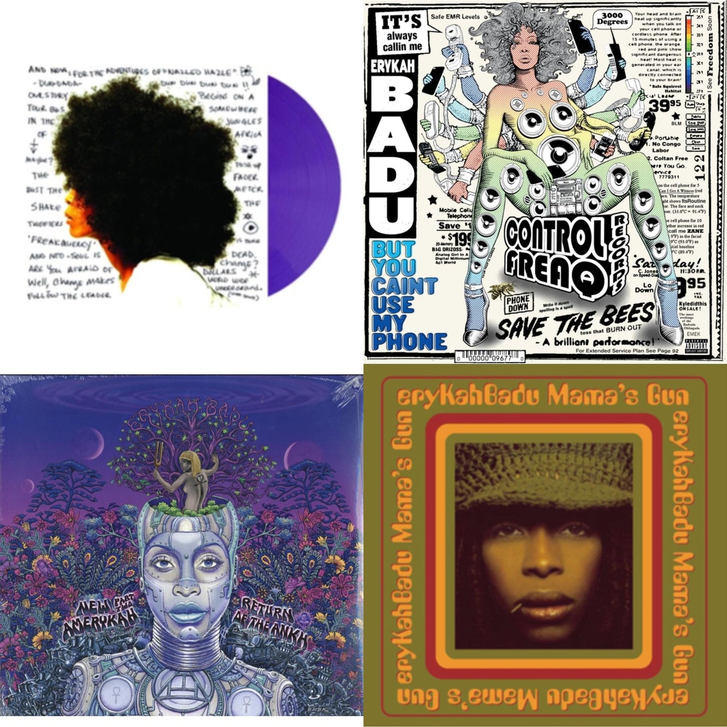 Erykah Badu - Worldwide Underground (Purple LP Vinyl) & But You Caint Use My Phone (Purple LP Vinyl) & New Amerykah Part 2: Return Of Ankh & Mama's Gun
