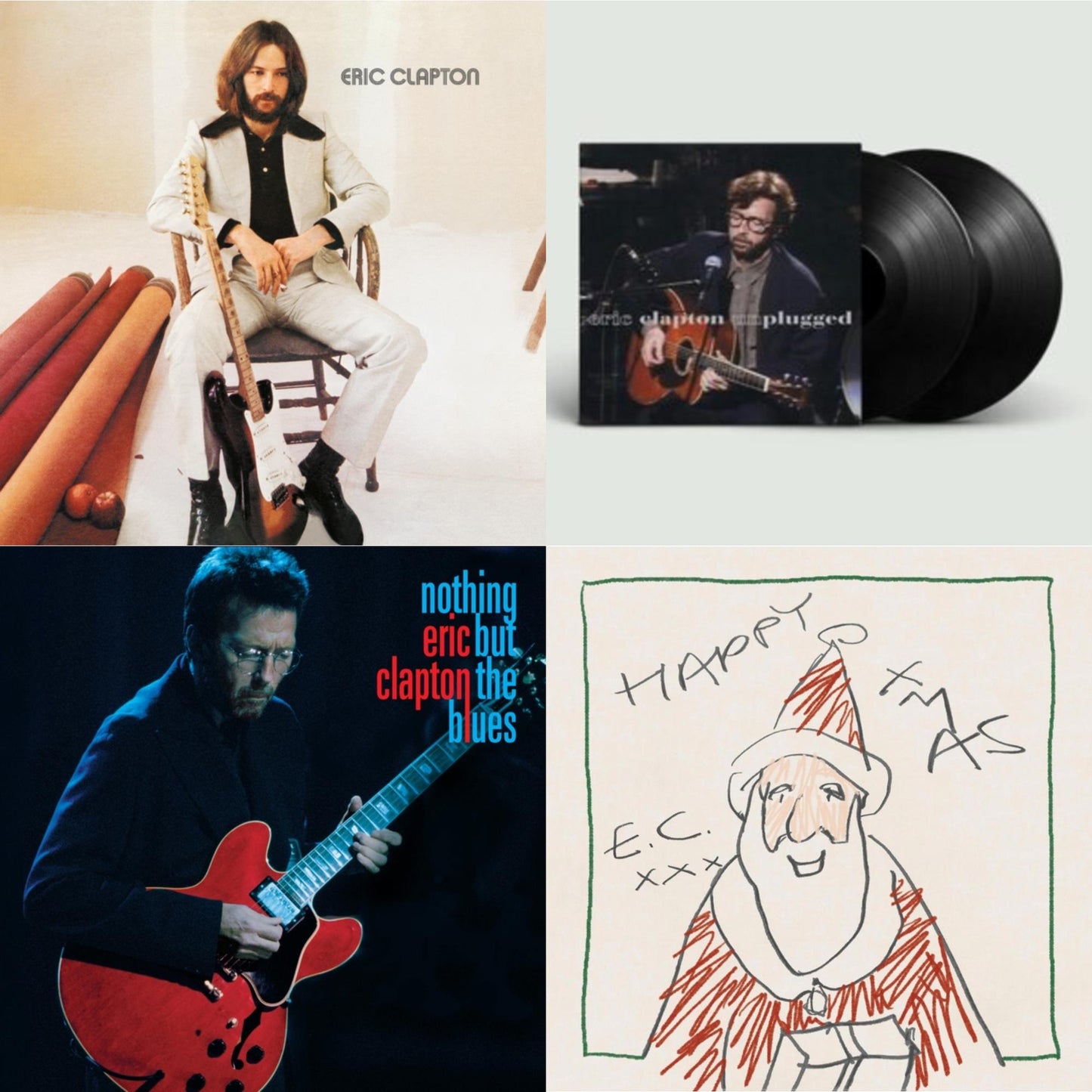 Eric Clapton - Nothing But The Blues (2LP/2CD/Blu-Ray/Book/Extras) & Unplugged & Eric Clapton & Happy Xmas (2LP/180G/45RPM Vinyl)