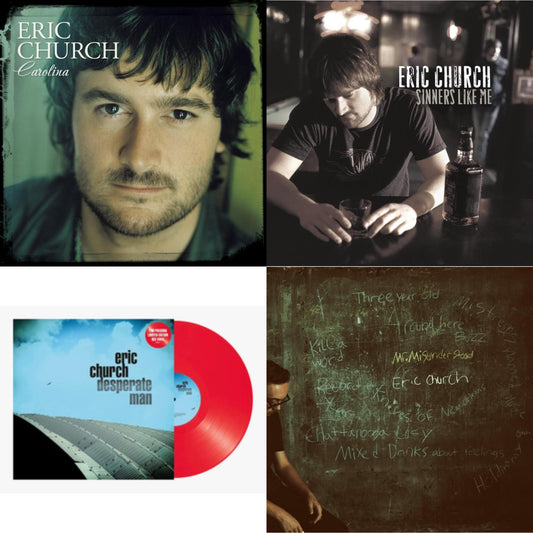 Eric Church - Carolina (Clear LP Vinyl) & Sinners Like Me (Blue LP Vinyl) & Desperate Man (Red LP Vinyl) & Mr. Misunderstood (Blue LP Vinyl)