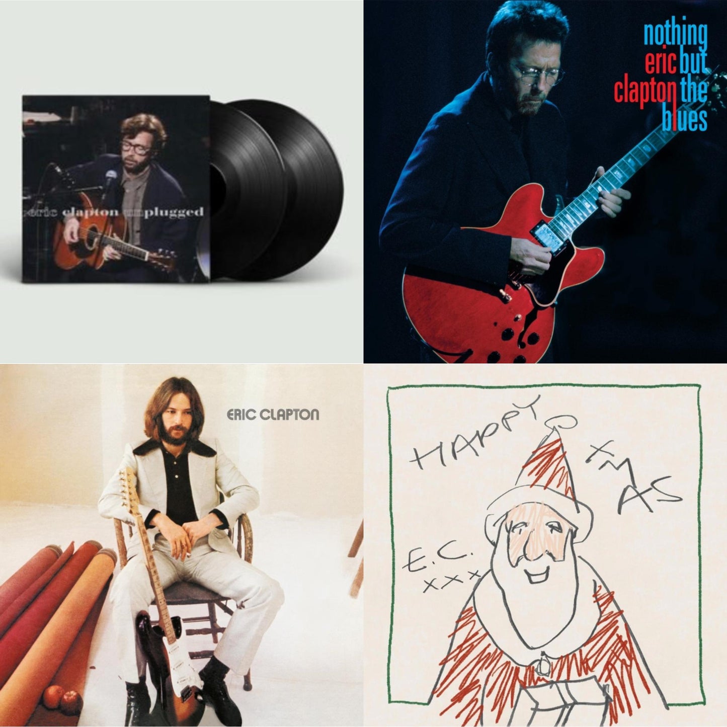 Eric Clapton - Nothing But The Blues (2LP/2CD/Blu-Ray/Book/Extras) & Unplugged & Eric Clapton & Happy Xmas (2LP/180G/45RPM Vinyl)