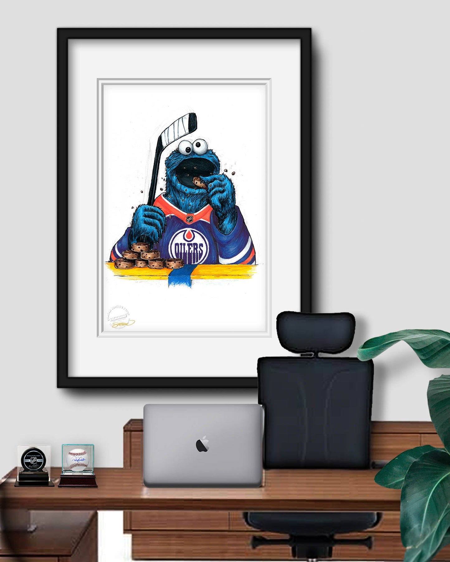 Cookie Monster x NHL Oilers Limited Edition Art Print