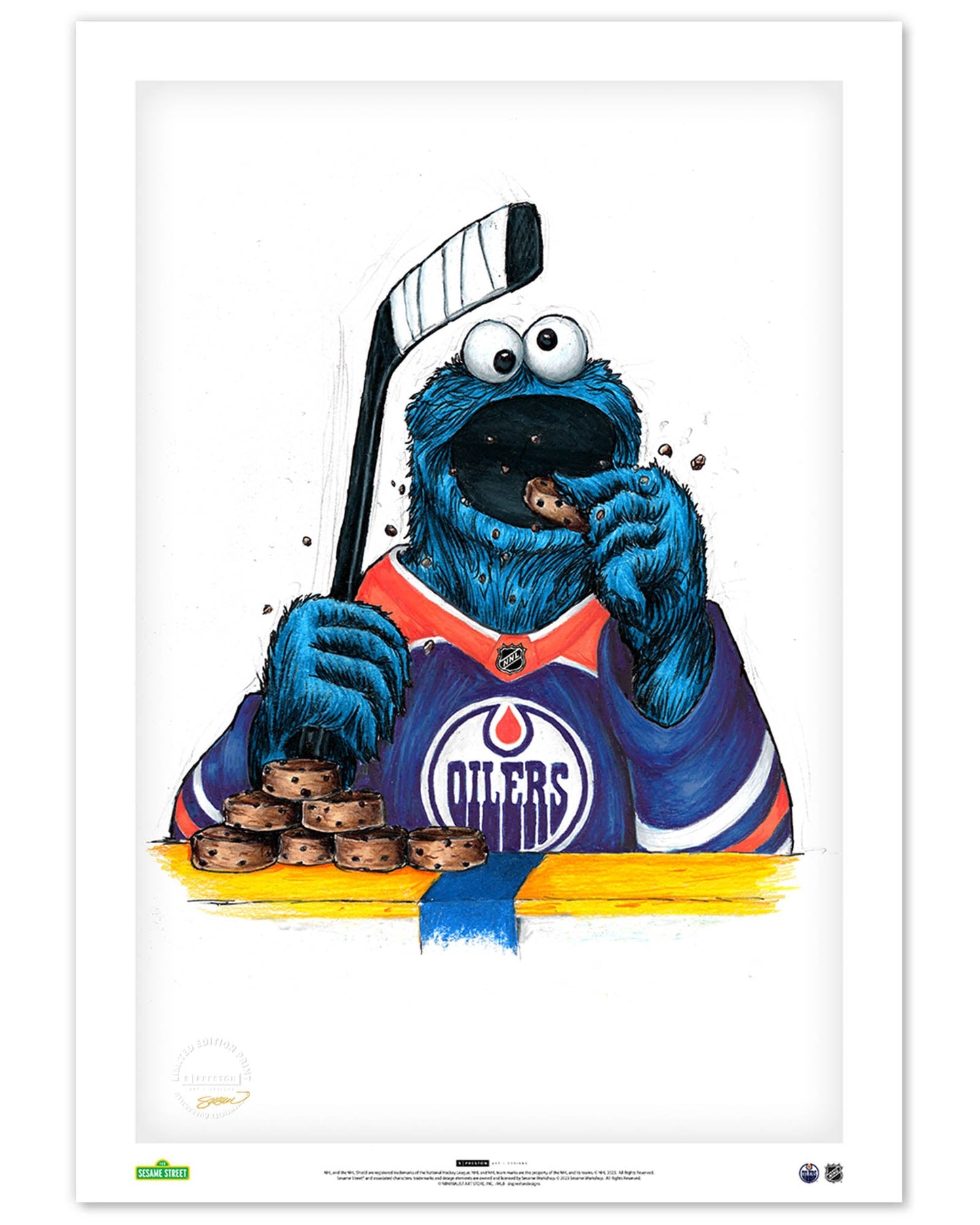 Cookie Monster x NHL Oilers Limited Edition Art Print
