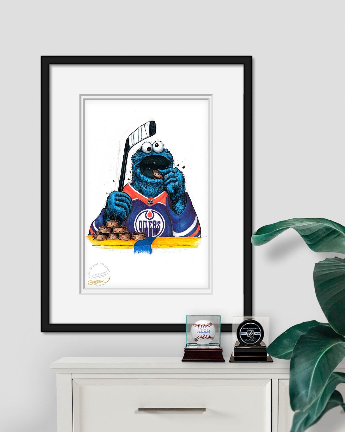 Cookie Monster x NHL Oilers Limited Edition Art Print