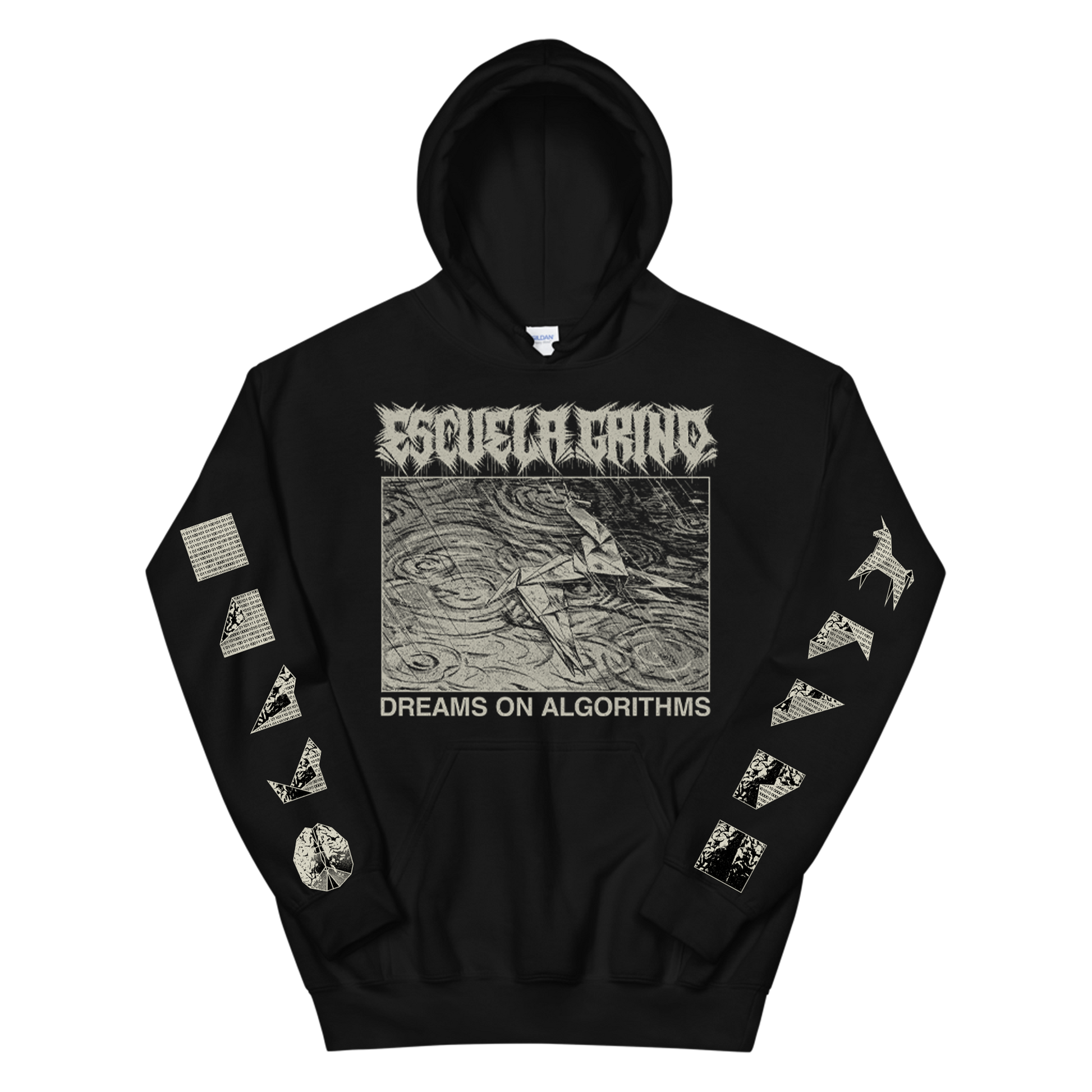 Escuela Grind Origami Unicorn Mens Hoodie