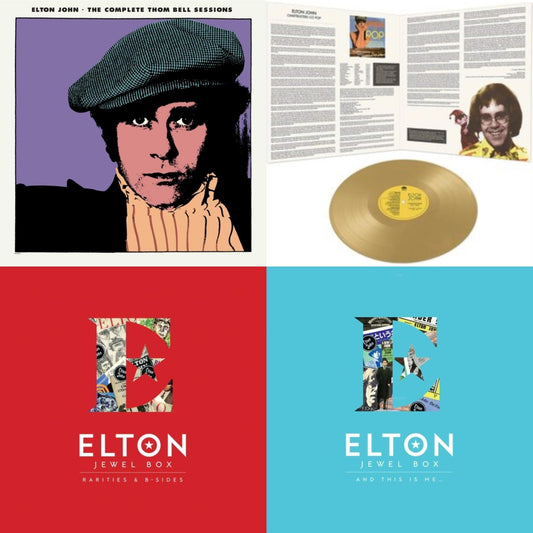 Elton John - Complete Thom Bell Sessions (Ep) (180G/Purple LP Vinyl) & Jewel Box (3LP - Rarities & B-Sides) & Jewel Box (2LP - And This Is Me) & Chartbusters Go Pop - Legendary Covers '69 / '70 (Gold LP Vinyl)