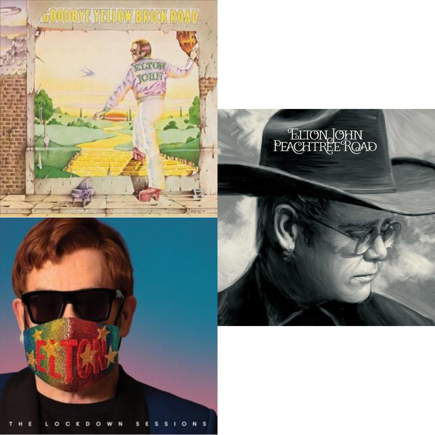 Elton John - Lockdown Sessions (Blue Vinyl/2LP) (X) & Peachtree Road (2LP) & Goodbye Yellow Brick Road