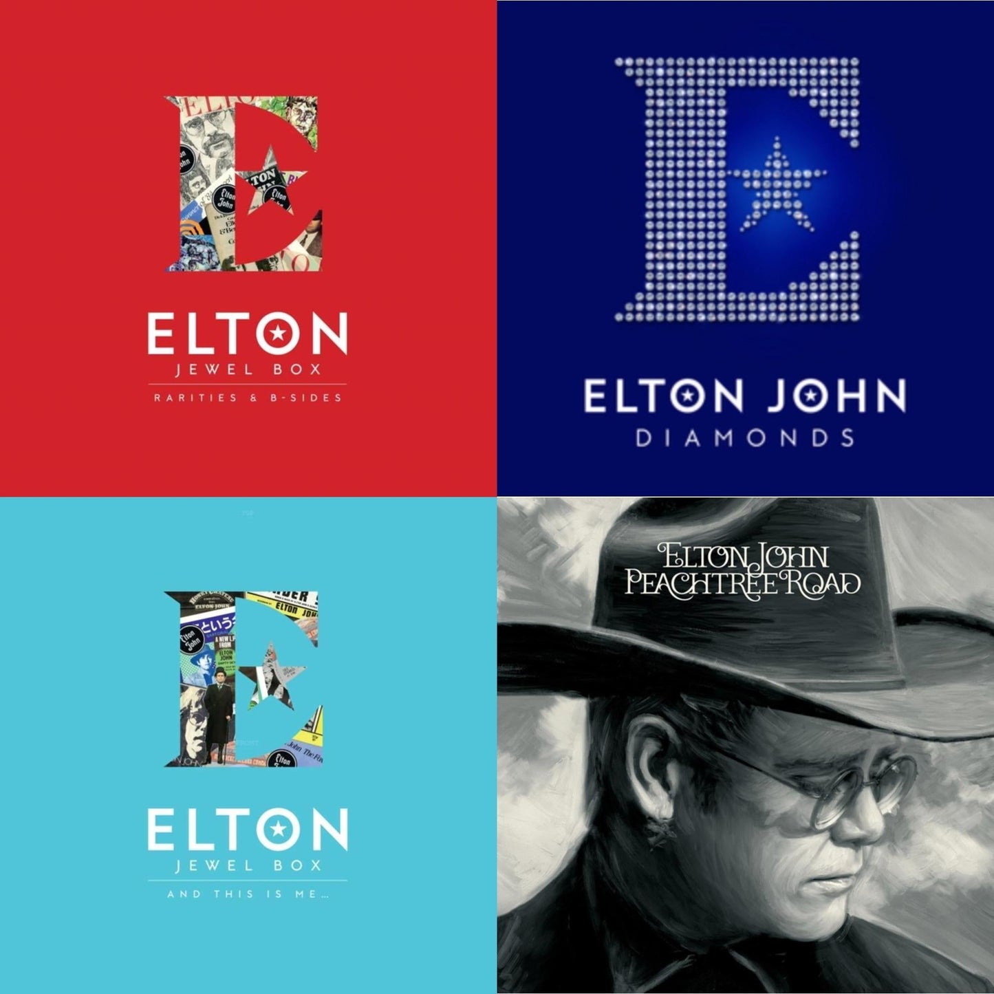 Elton John - Peachtree Road (2LP) & Jewel Box (3LP - Rarities & B-Sides) & Jewel Box (2LP - And This Is Me) & Diamonds (2LP)