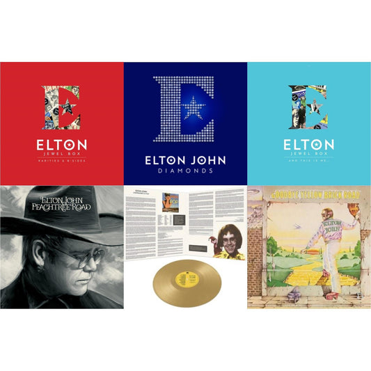 Elton John - Peachtree Road (2LP) & Jewel Box (3LP - Rarities & B-Sides) & Jewel Box (2LP - And This Is Me) & Goodbye Yellow Brick Road & Diamonds (2LP) & Chartbusters Go Pop - Legendary Covers '69 / '70 (Gold LP Vinyl)