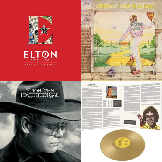 Elton John - Peachtree Road (2LP) & Jewel Box (3LP - Rarities & B-Sides) & Goodbye Yellow Brick Road & Chartbusters Go Pop - Legendary Covers '69 / '70 (Gold LP Vinyl)