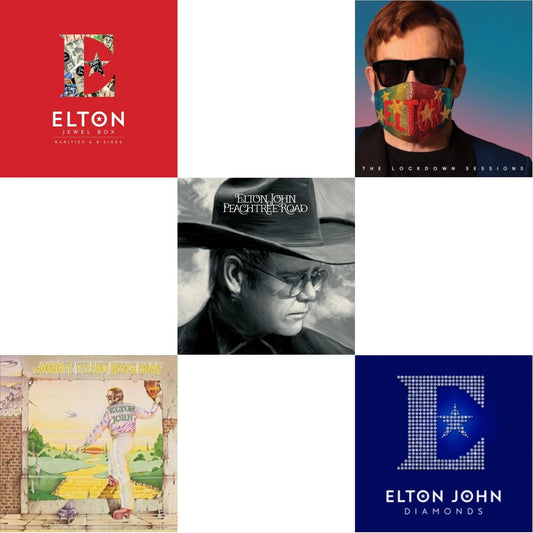 Elton John - Lockdown Sessions (Blue Vinyl/2LP) (X) & Peachtree Road (2LP) & Jewel Box (3LP - Rarities & B-Sides) & Goodbye Yellow Brick Road & Diamonds (2LP)