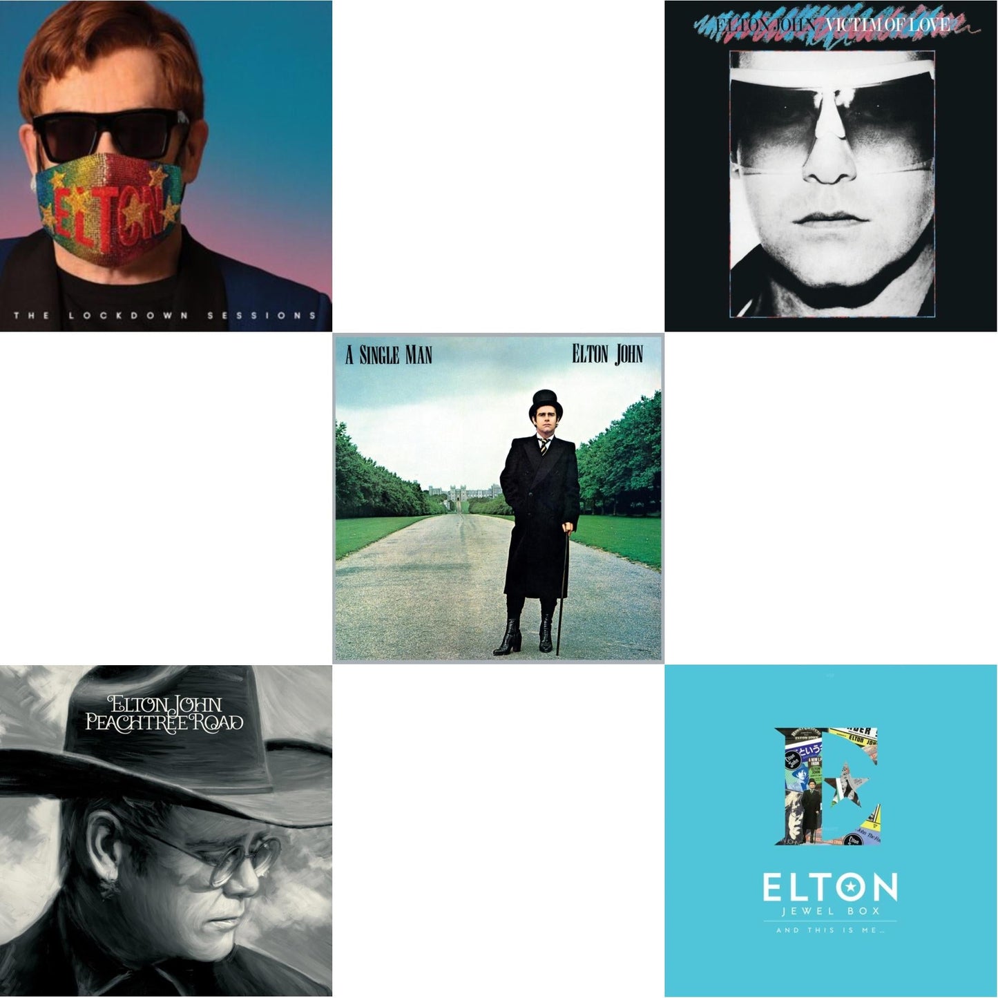 Elton John - Lockdown Sessions (Blue Vinyl/2LP) (X) & Peachtree Road (2LP) & Single Man & Victim Of Love & Jewel Box (2LP - And This Is Me)