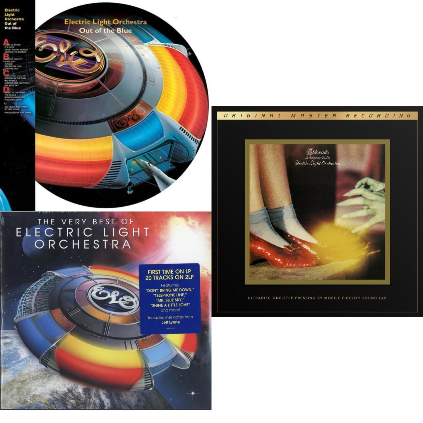 Electric Light Orchestra - Eldorado: A Symphony (2LP/180G/45RPM Supervinyl Ultradisc One-Step/Original Masters/Limited) & All Over The World: Very Best Of Electric Light Orchestra (2LP/150G/Gatefold) & Out Of The Blue (2LP/Picture Disc/ Dl Card)