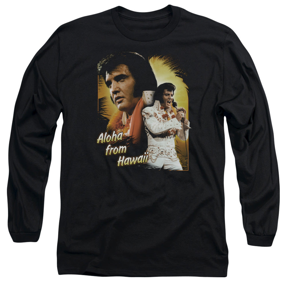 Elvis Presley Aloha Mens Long Sleeve Shirt Black Officially Licensed