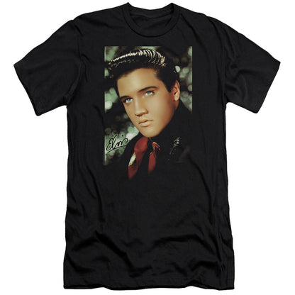 Elvis Presley Red Scarf Premium Bella Canvas Slim Fit Mens T Shirt Black