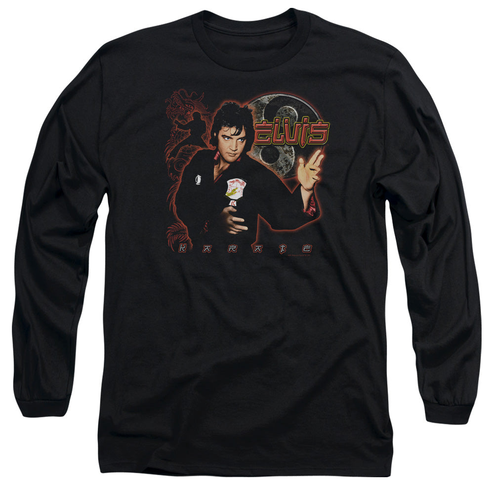 Elvis Presley Karate Mens Long Sleeve Shirt Black