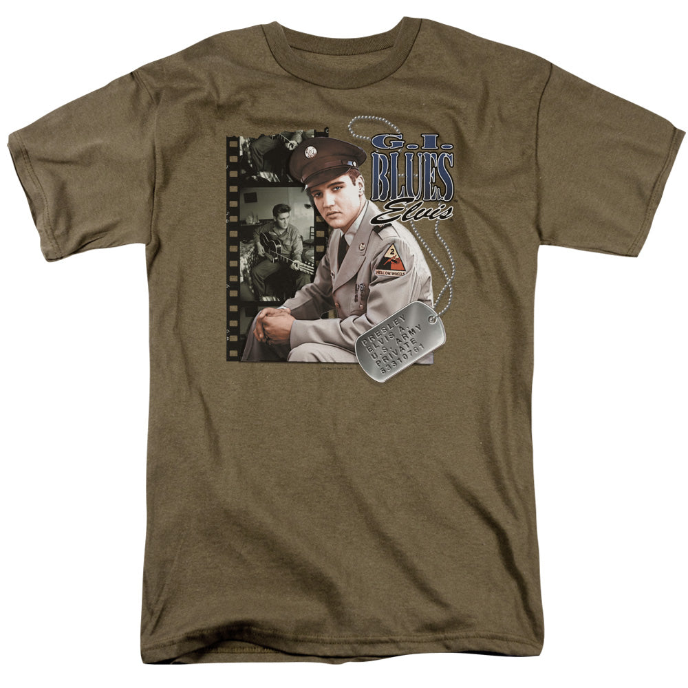 Elvis Presley Gi Blues Mens T Shirt Safari Green