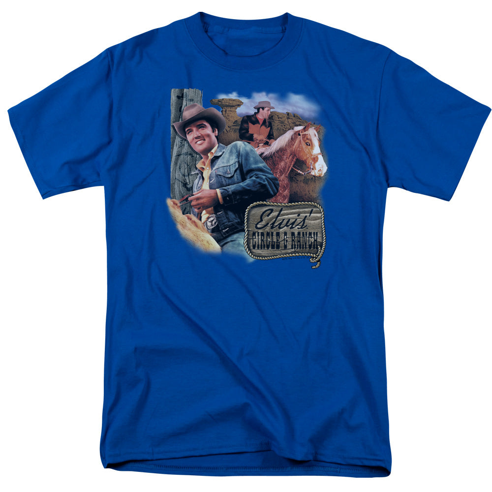 Elvis Presley Ranch Mens T Shirt Royal Blue