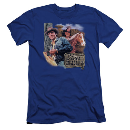 Elvis Presley Ranch Premium Bella Canvas Slim Fit Mens T Shirt Royal Blue