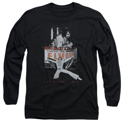 Elvis Presley Las Vegas Mens Long Sleeve Shirt Black Officially Licensed
