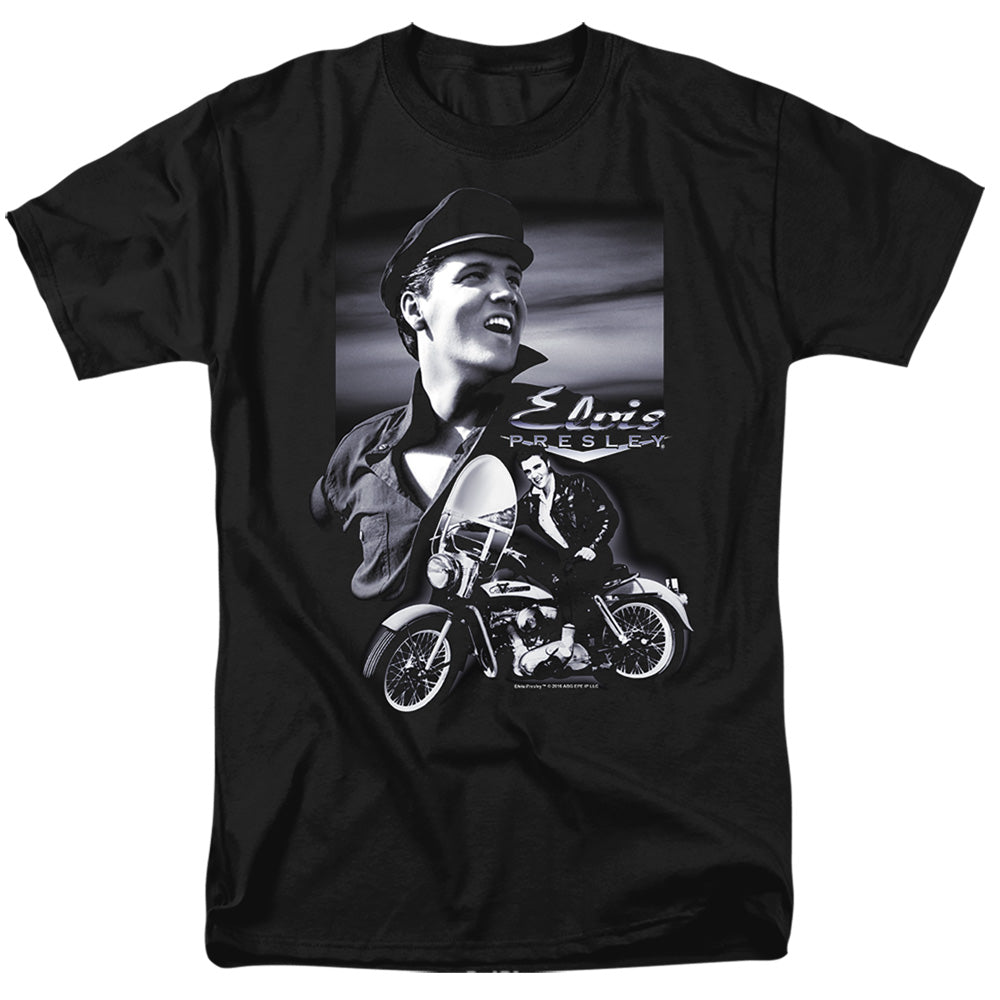 Elvis Presley Motorcycle Mens T Shirt Black