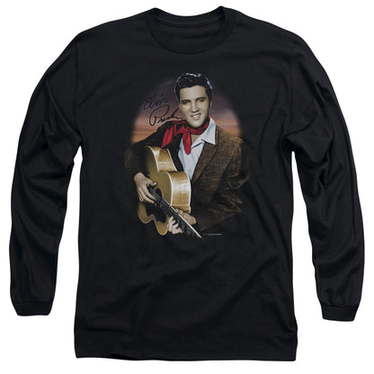 Elvis Presley Red Scarf #2 Mens Long Sleeve Shirt Black Officially Licensed Officially Licensed