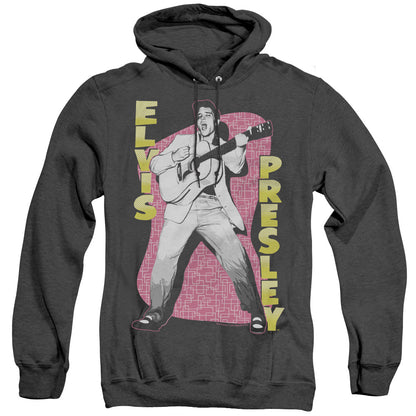 Elvis Presley Pink Rock Heather Mens Hoodie Black Officially Licensed