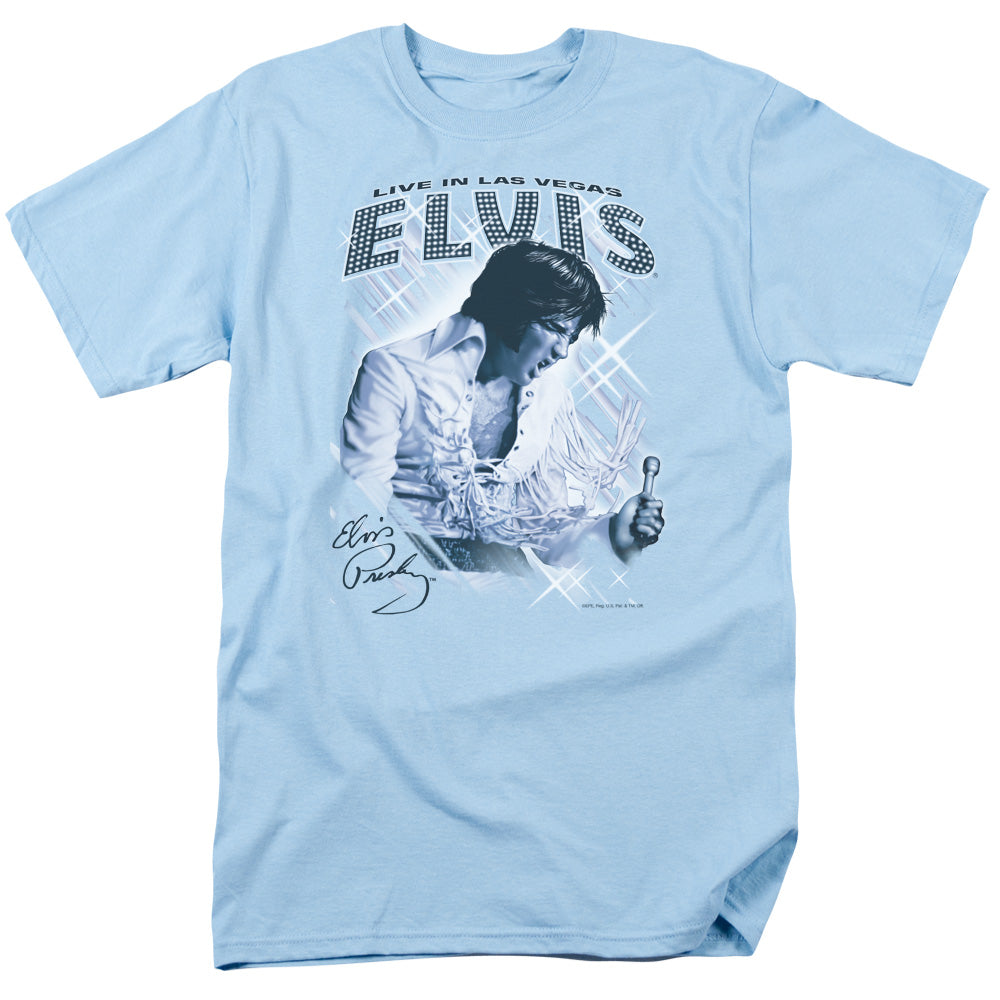 Elvis Presley Blue Vegas Mens T Shirt Carolina Blue