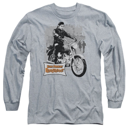 Elvis Presley Roustabout Poster Mens Long Sleeve Shirt Athletic Heather Officially Licensed Officially Licensed