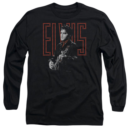 Elvis Presley Red Guitarman Mens Long Sleeve Shirt Black Officially Licensed Officially Licensed