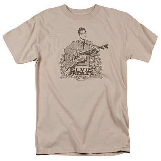 Elvis Presley Laurels Mens T Shirt Sand