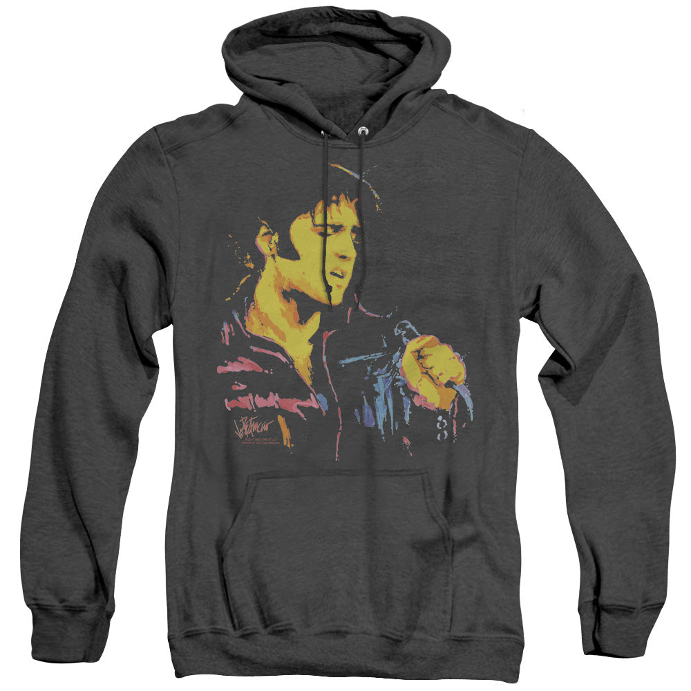 Elvis Presley Neon Elvis Heather Mens Hoodie Black Officially Licensed