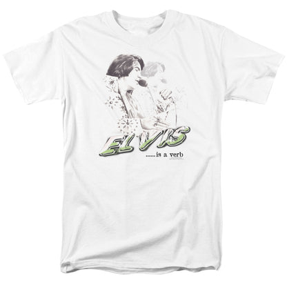 Elvis Presley Elvis Is A Verb Mens T Shirt White