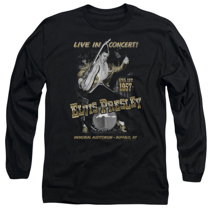 Elvis Presley Live In Buffalo Mens Long Sleeve Shirt Black Officially Licensed Officially Licensed