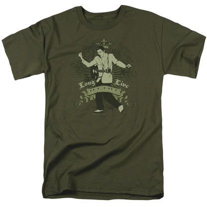 Elvis Presley Long Live The King Mens T Shirt Military Green