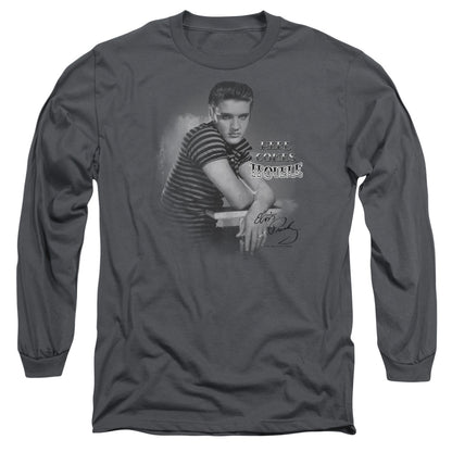 Elvis Presley Trouble Mens Long Sleeve Shirt Charcoal Officially Licensed Officially Licensed