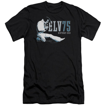 Elvis Presley Elv 75 Logo Premium Bella Canvas Slim Fit Mens T Shirt Black