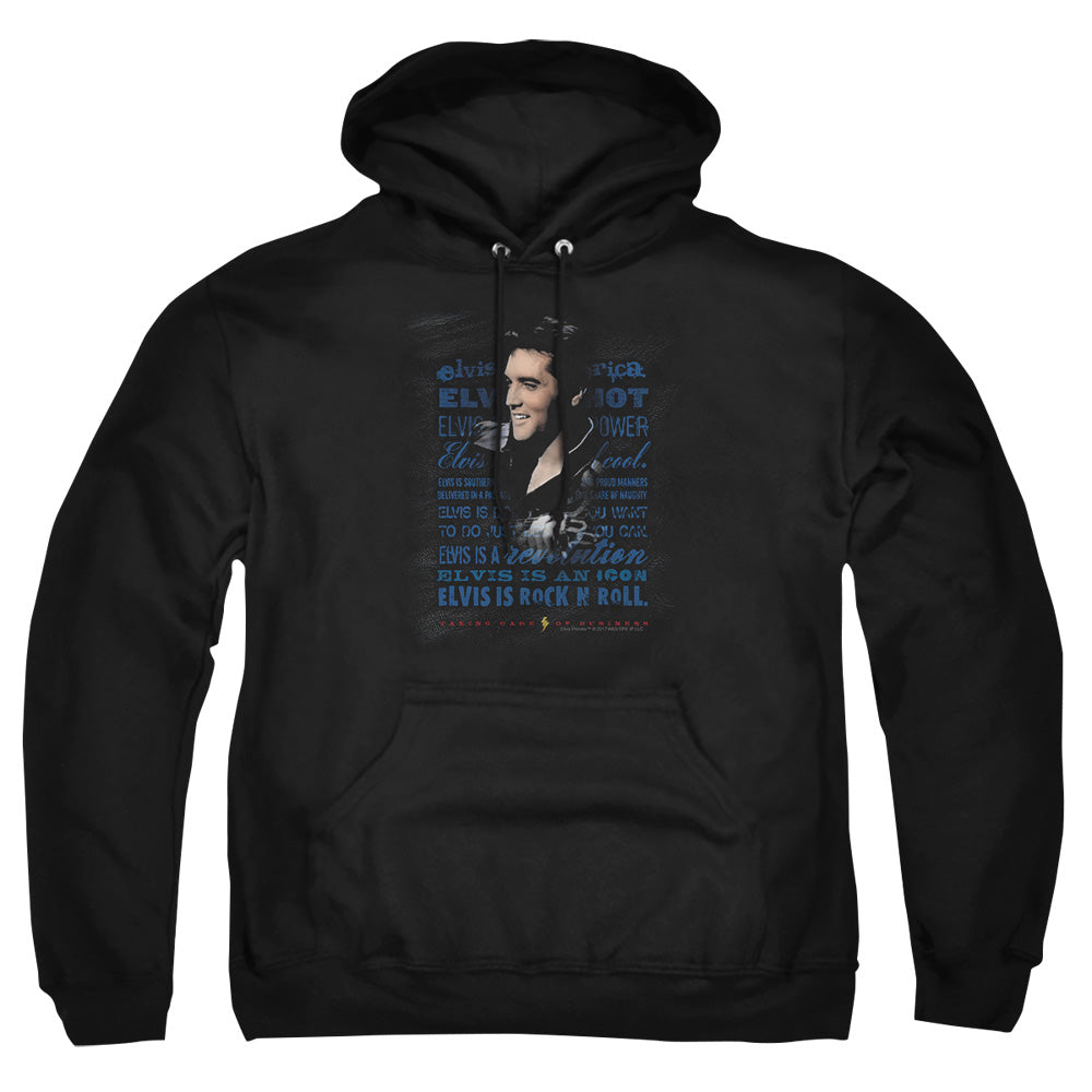 Elvis Presley Icon Mens Hoodie Black Officially Licensed