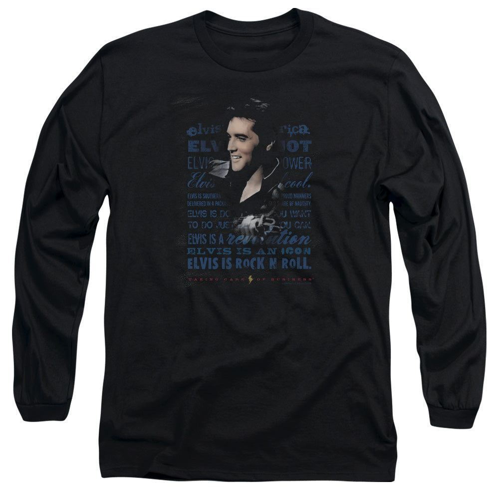 Elvis Presley Icon Mens Long Sleeve Shirt Black Officially Licensed Officially Licensed