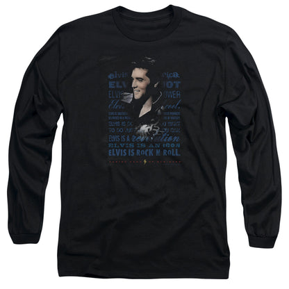 Elvis Presley Icon Mens Long Sleeve Shirt Black Officially Licensed Officially Licensed