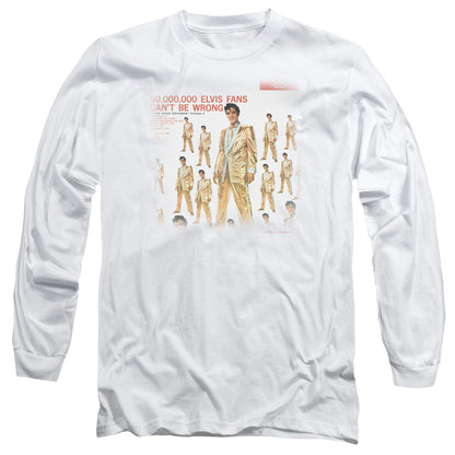 Elvis Presley 50 Million Fans Mens Long Sleeve Shirt White