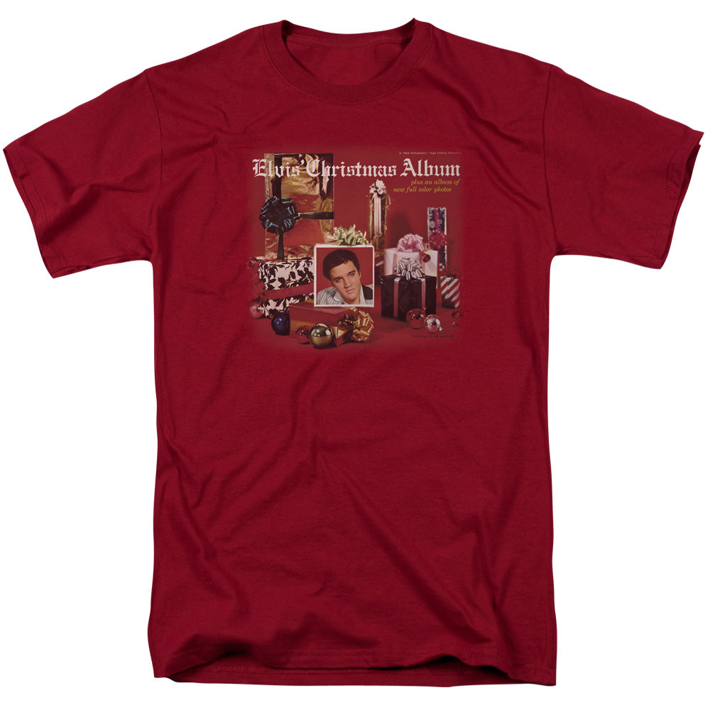 Elvis Presley Christmas Album Mens T Shirt Cardinal