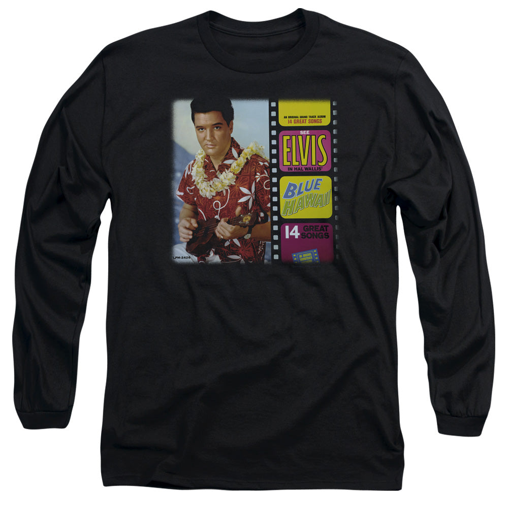 Elvis Presley Blue Hawaii Album Mens Long Sleeve Shirt Black Officially Licensed Officially Licensed