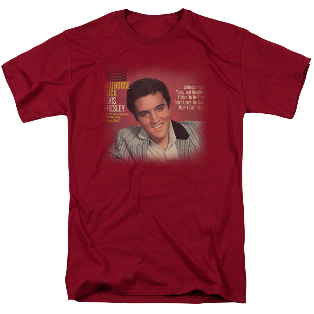 Elvis Presley Jailhouse Rock 45 Mens T Shirt Cardinal